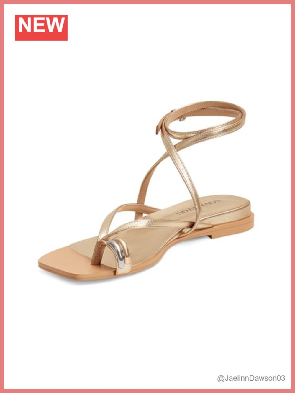 Strappy Flat Sandals with Cross Ankle Strap Open Toe Beach Casual - Picture 1 of 6